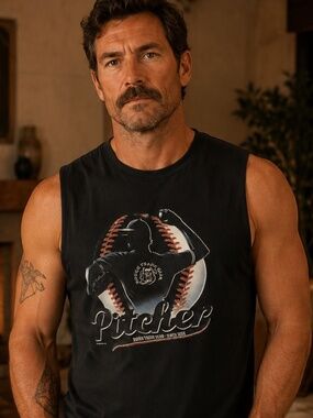 Rough Trade Gear Pitcher Black Sleeveless Graphic Shirt SIZE XL 22" PTP